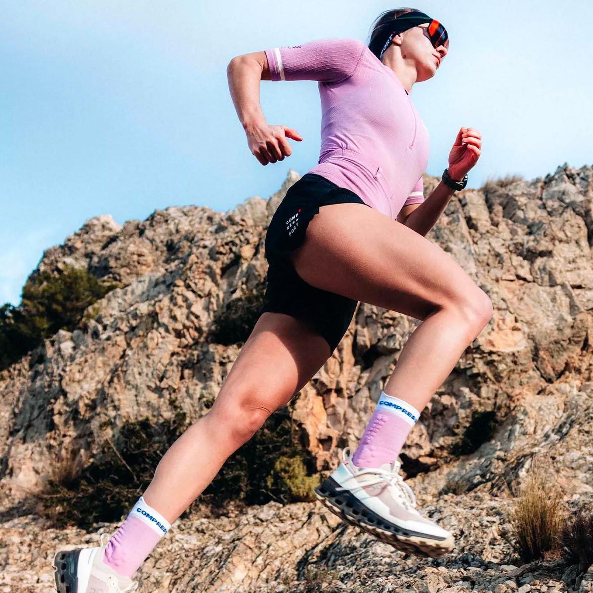 Calcetín Pro Racing v4.0 Trail Lila Compressport-2