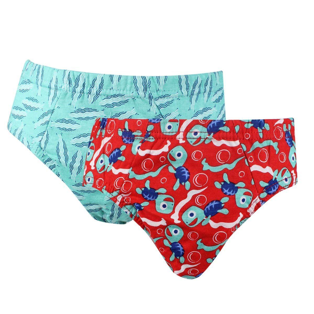 2 Unidades Slip Infantil Full Print 100% Algodón Rojo-0