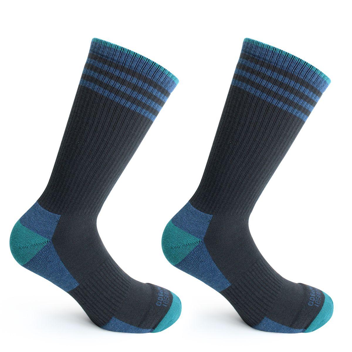 2 Pares Calcetin Outdoor Bamboo + Coolmax Largo Americano Gris-0