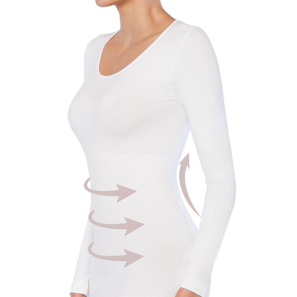 Polera Faja Manga Larga Blanco-2