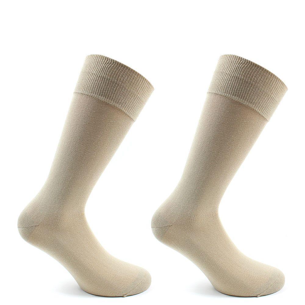 2 Pares Calcetines Hilo Hombre Beige-0