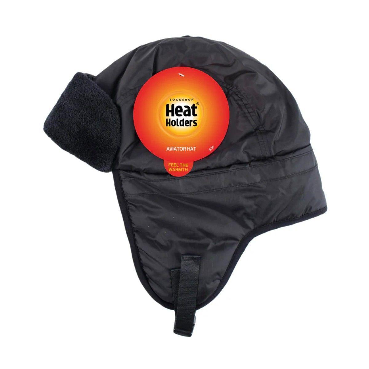 Gorro Hombre Aviador Negro Heat Holders-3