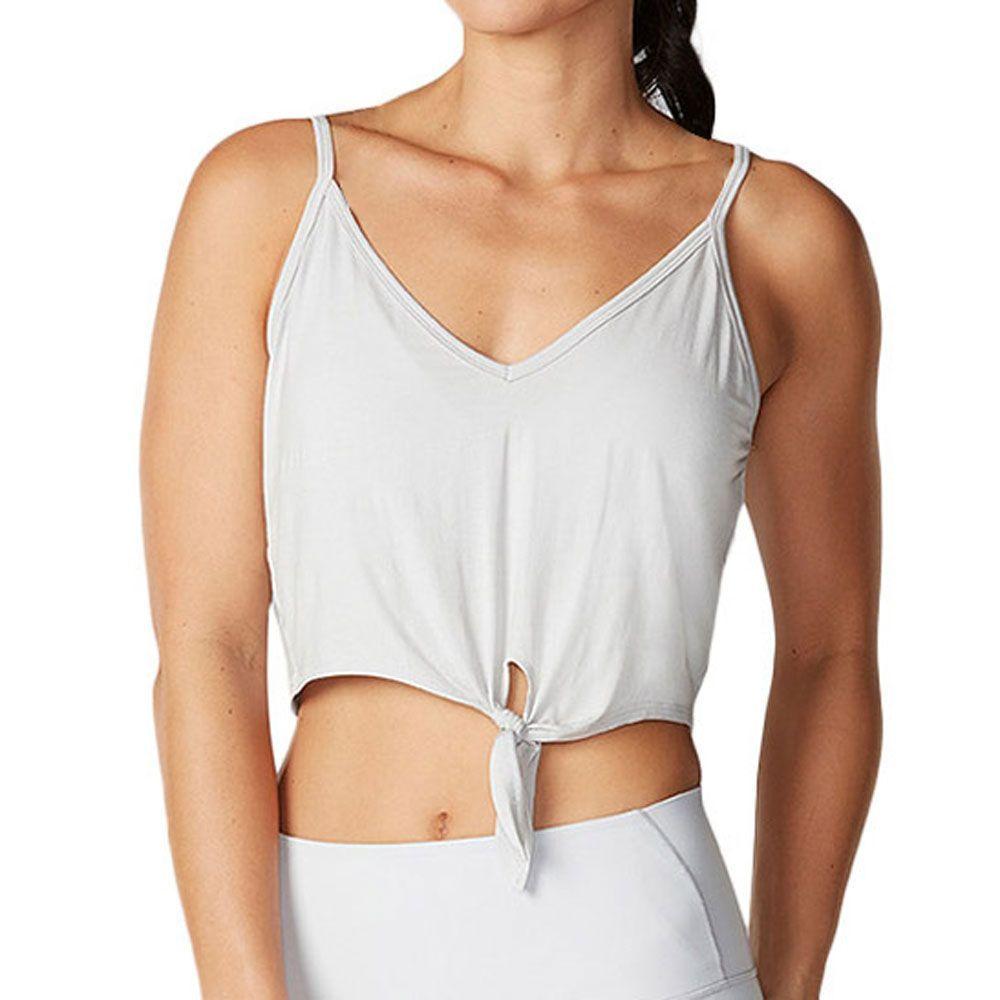 Tie Front Tank Gris Claro-0