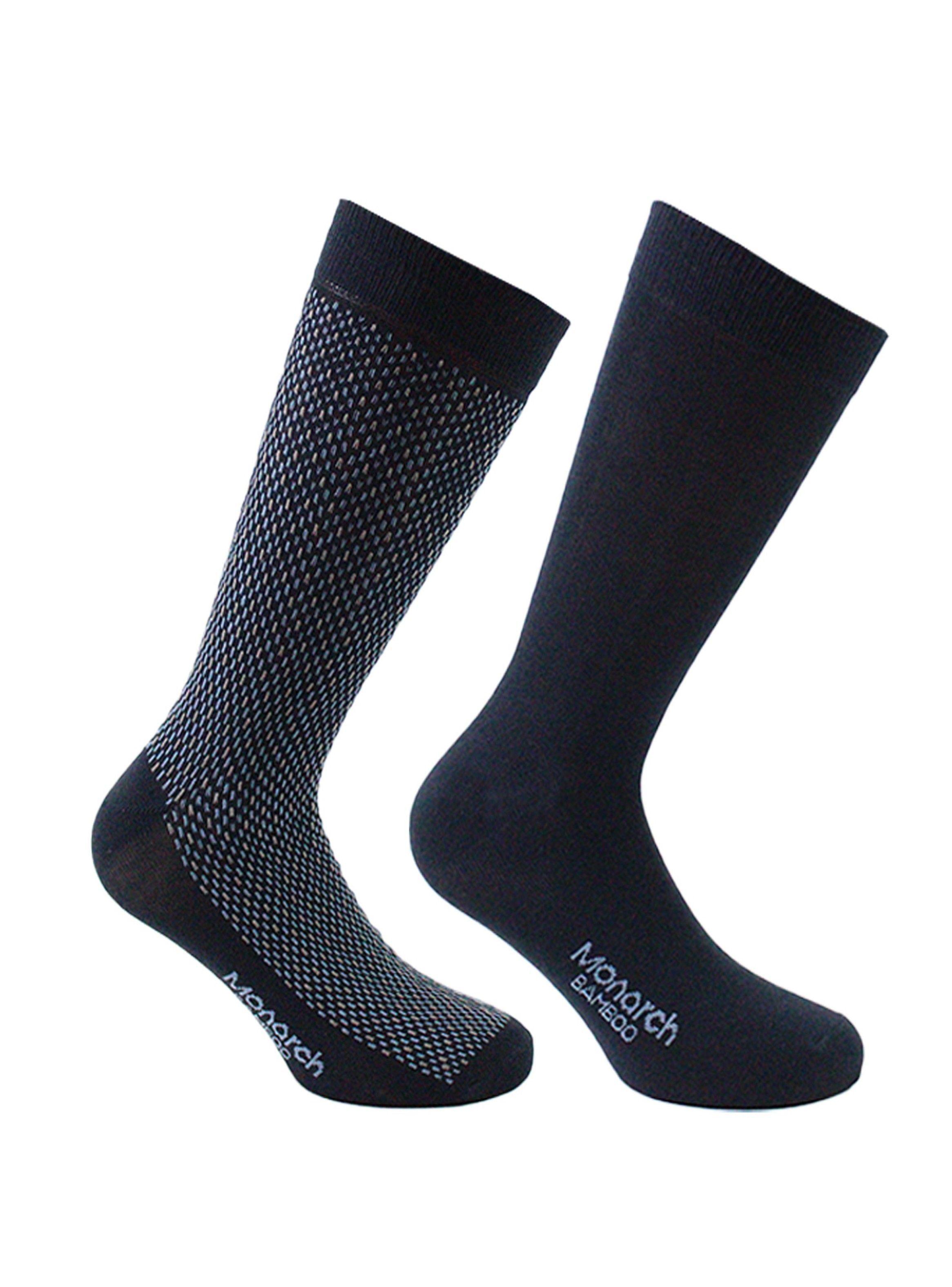 2 Pares Calcetín Bamboo Panal Largo Americano Monarch-0
