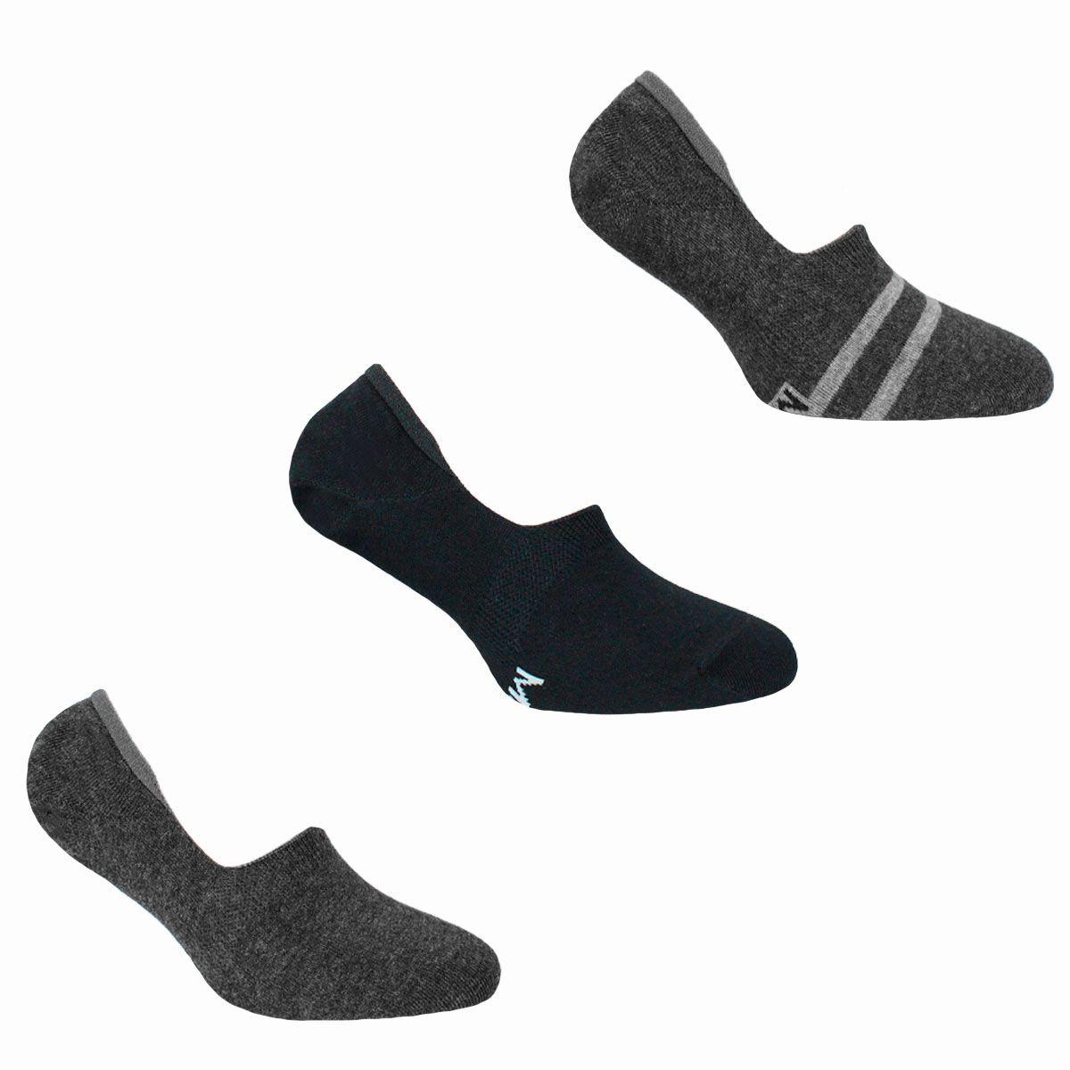 Calcetin Invisible Franjas Gris Monarch-0
