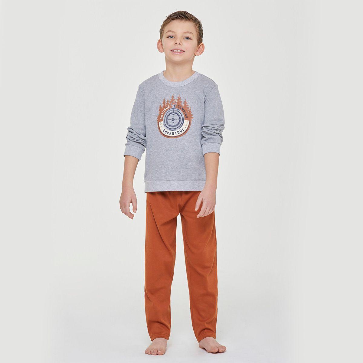 Pijama Algodon Yari Gris Pompea-0