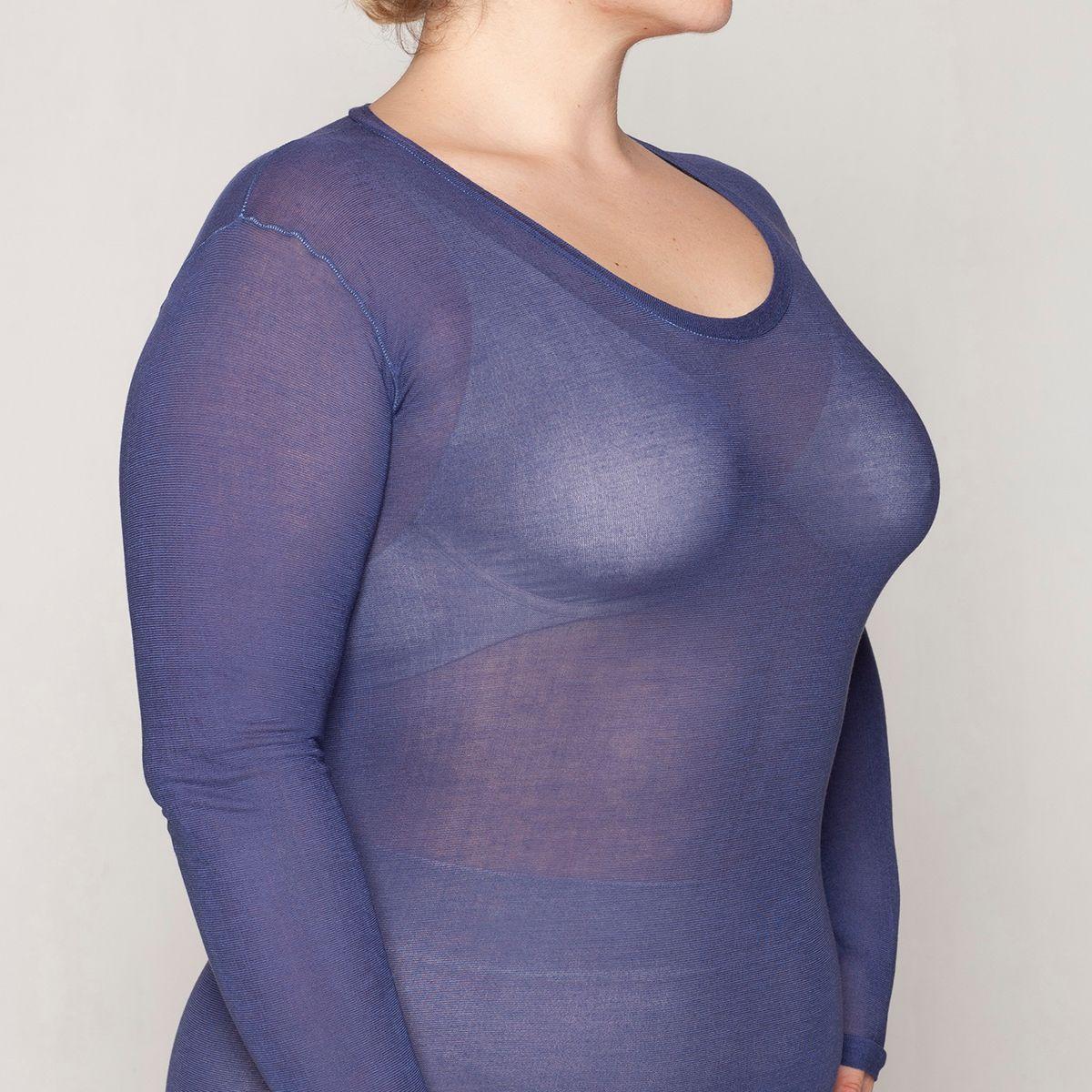 Polera Skin Top Escote Redondo Azul Lasst-3