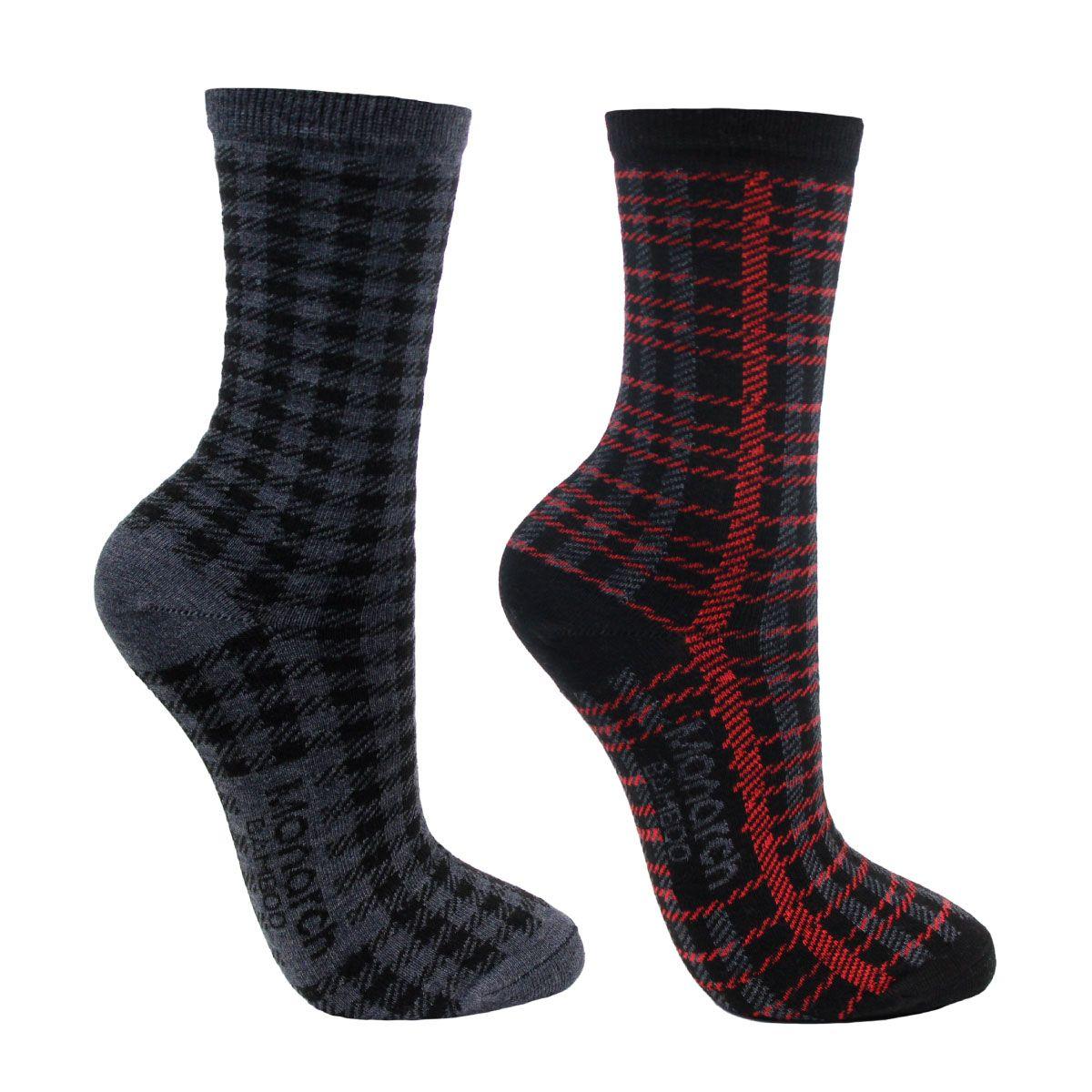 2 Pares Calcetín Bamboo Escoses Largo 3/4 Negro-0