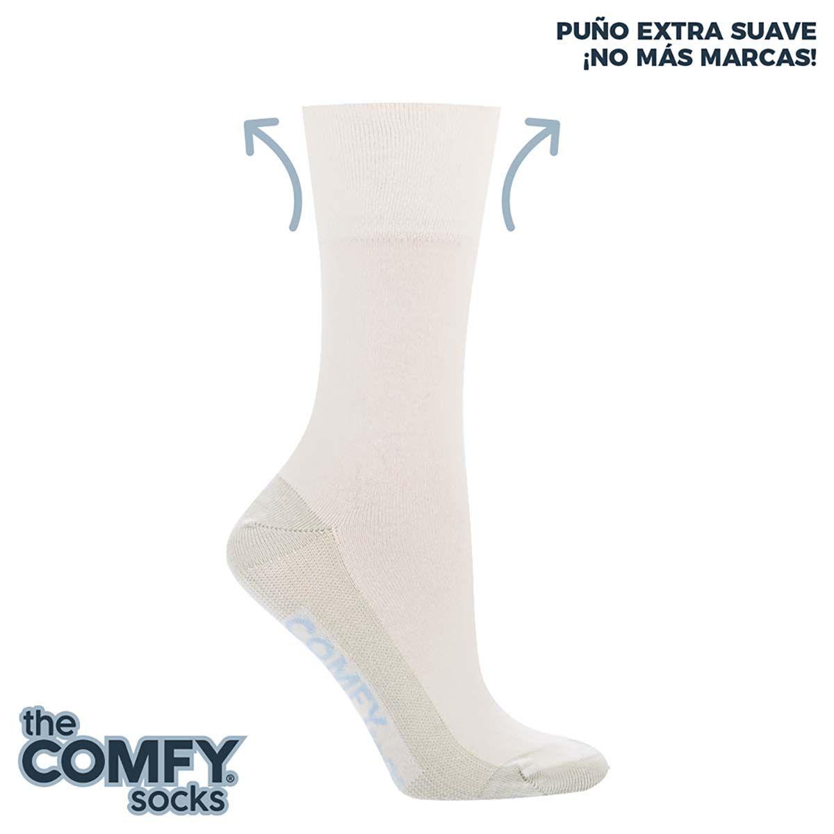 Calcetín Comfy Cobre Liso Blanco-1