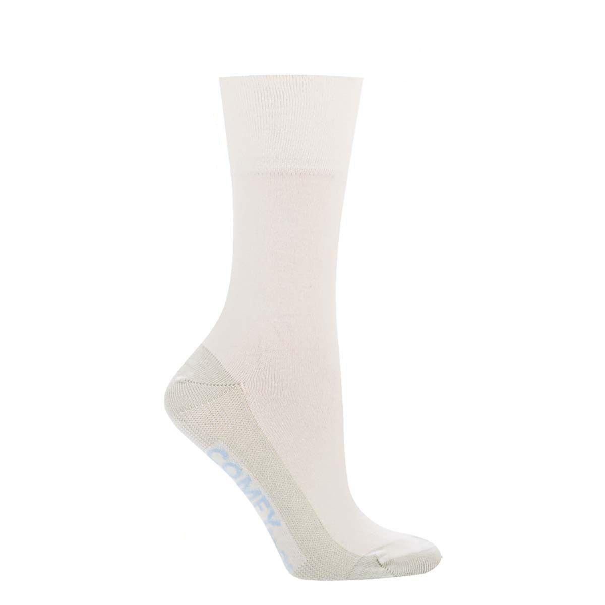 Calcetín Comfy Cobre Liso Blanco-0