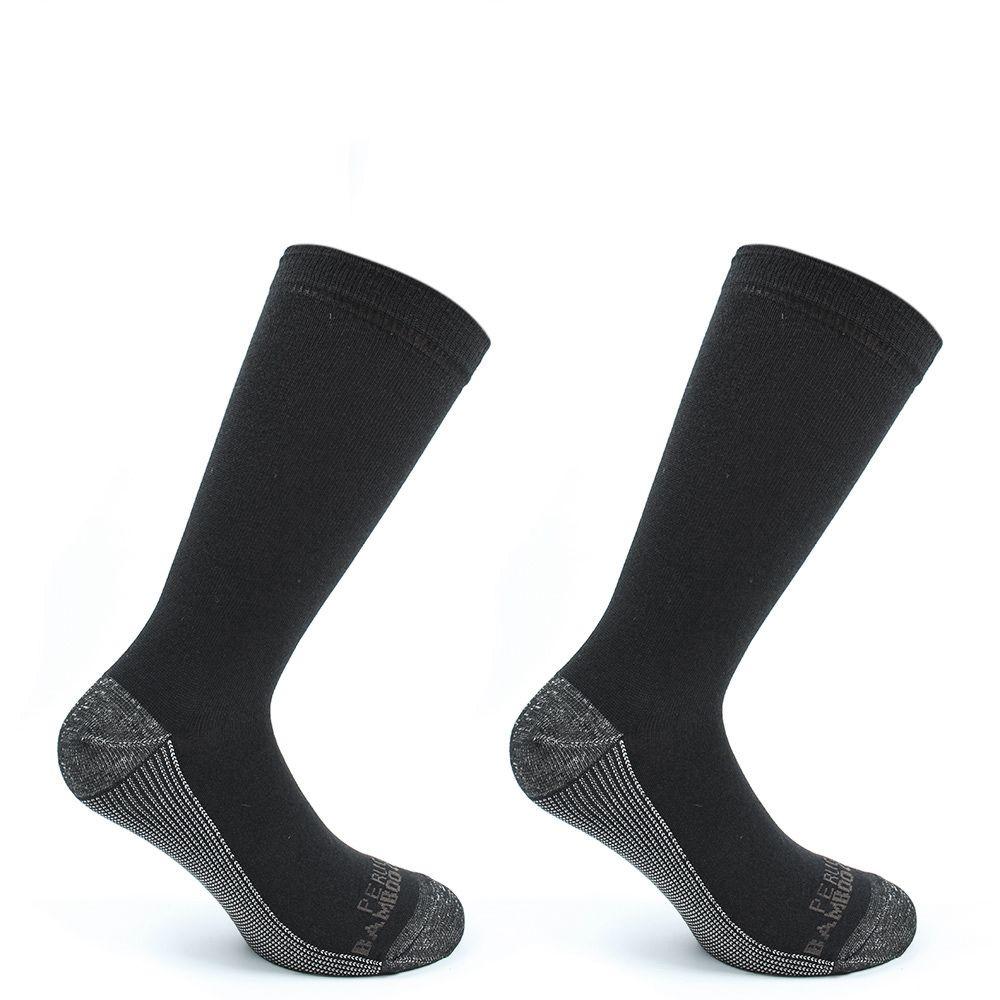 2 Pares Calcetin Cobre + Bamboo Liso Largo Americano Marengo-0