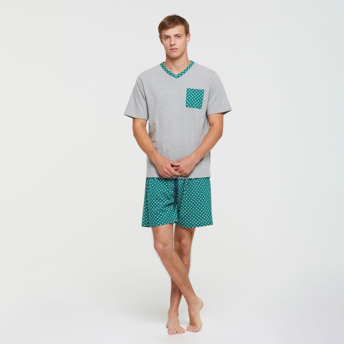 Pijama Short Augusto Verde Pompea-0