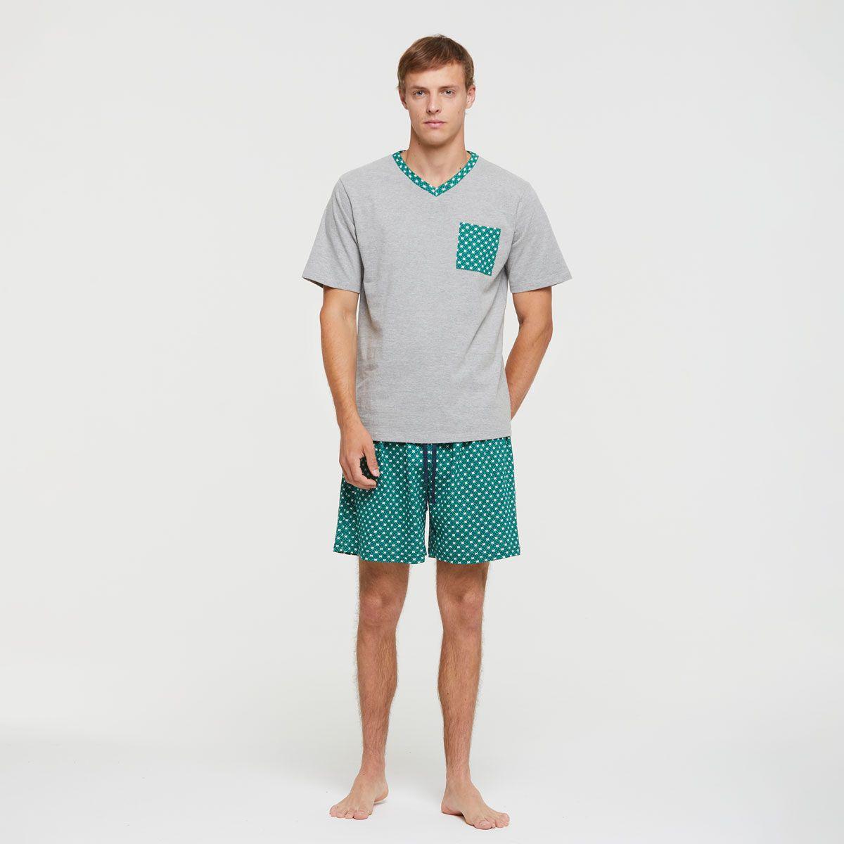 Pijama Short Augusto Verde Pompea-1