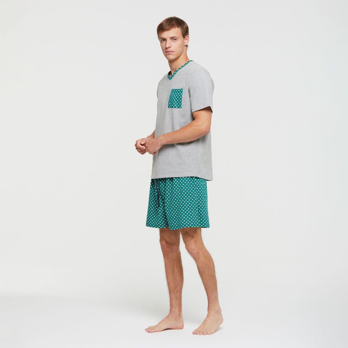 Pijama Short Augusto Verde Pompea-2