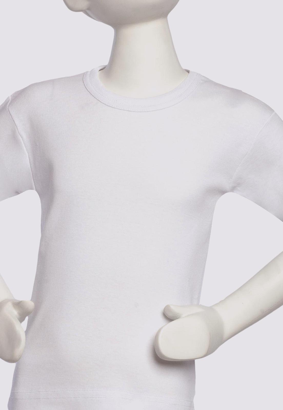 Camiseta Manga Corta Cuello Polo Niño Algodón Blanco-0