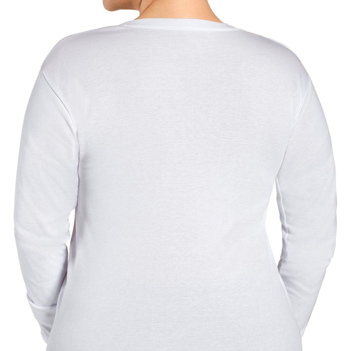 Camiseta Cuello V Manga Larga Blanco Monarch-3