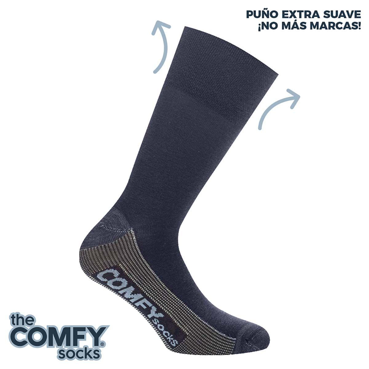 Calcetín Comfy Cobre Liso Azul Oscuro-1