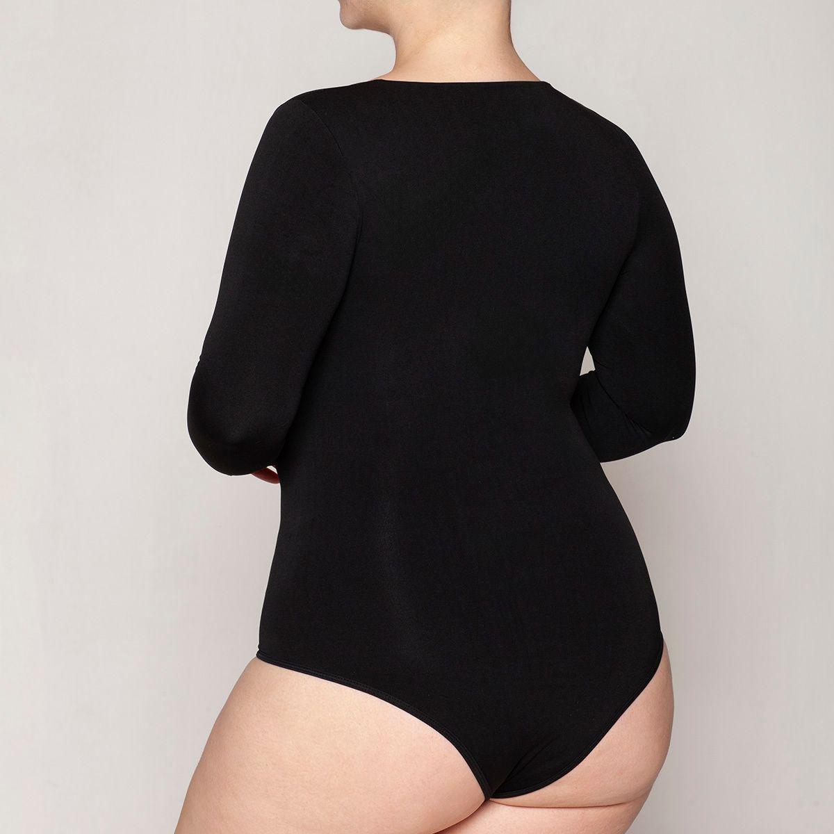 Polera Body Con Encaje Escote Negro Lasst-5