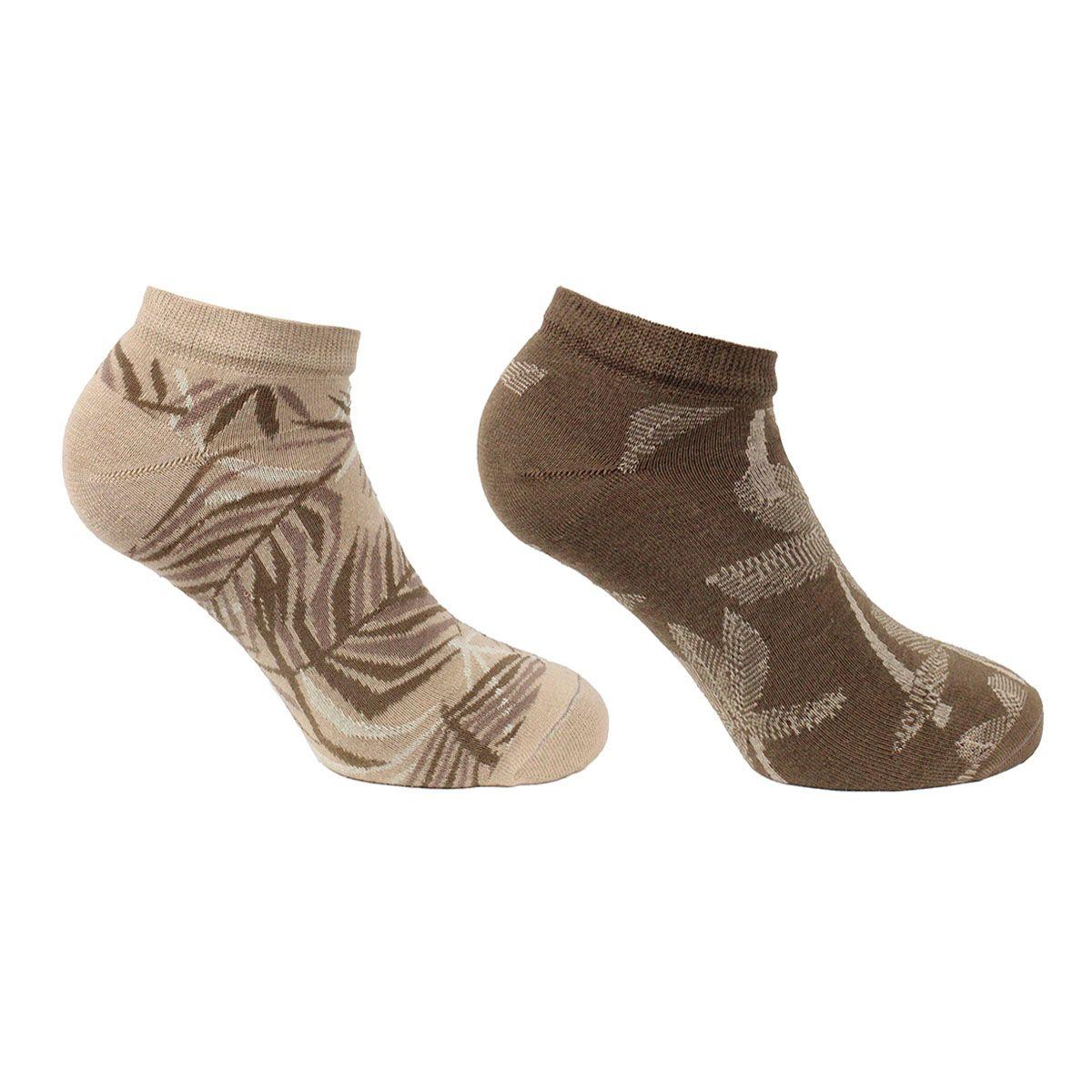 2 Pares Calcetín Bamboo Palmeras Tostado-0