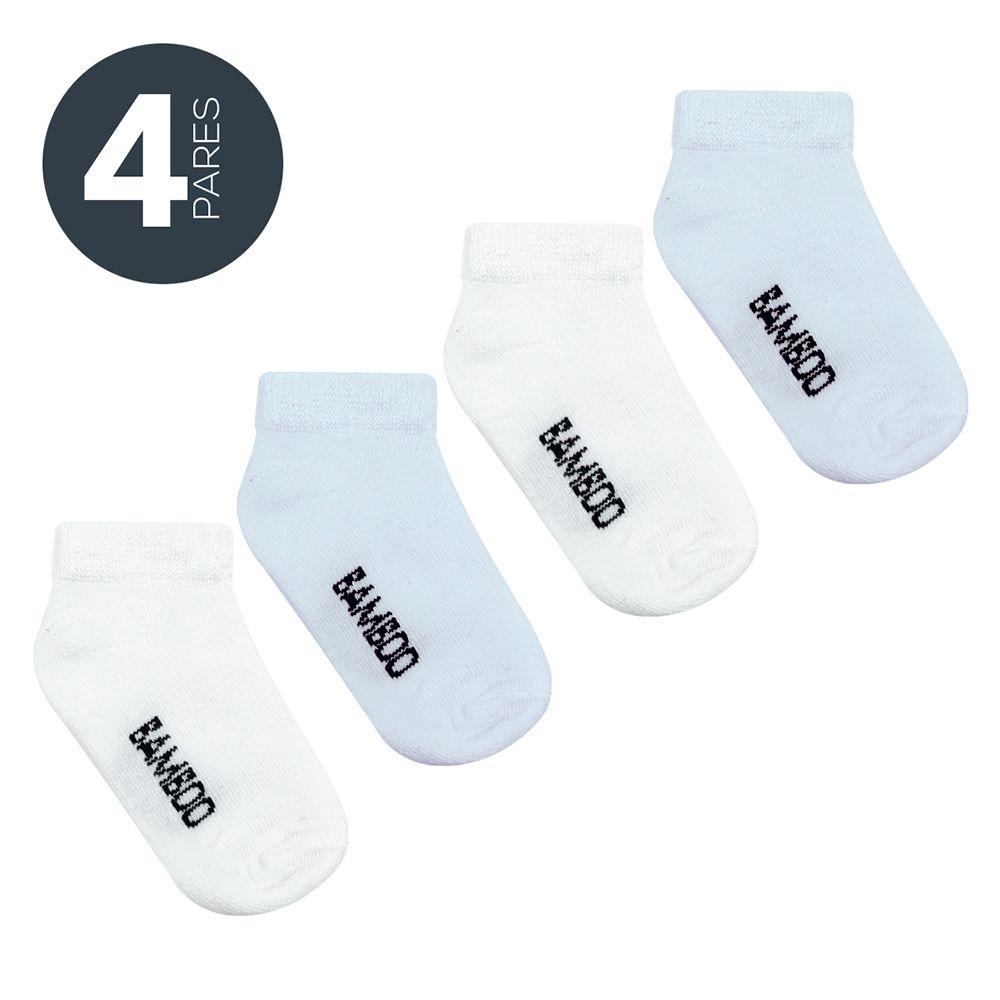 4 Pares Calcetines Bamboo Paleta Celeste-1