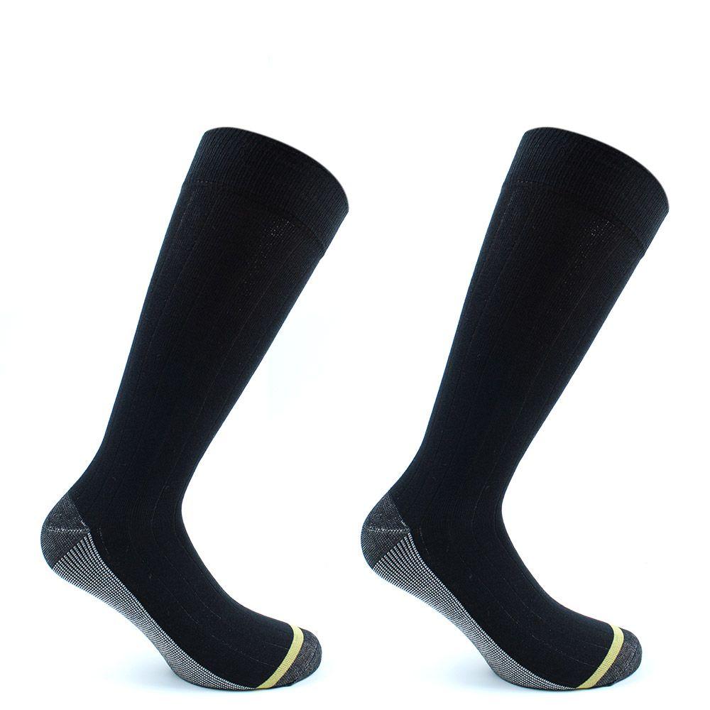 Bi-pack Calcetines Cobre + Algodón Largo 3/4 De Vestir Negro-0