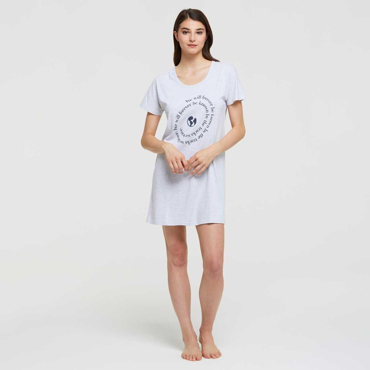 Pijama Camisola Giulia Gris Pompea-0