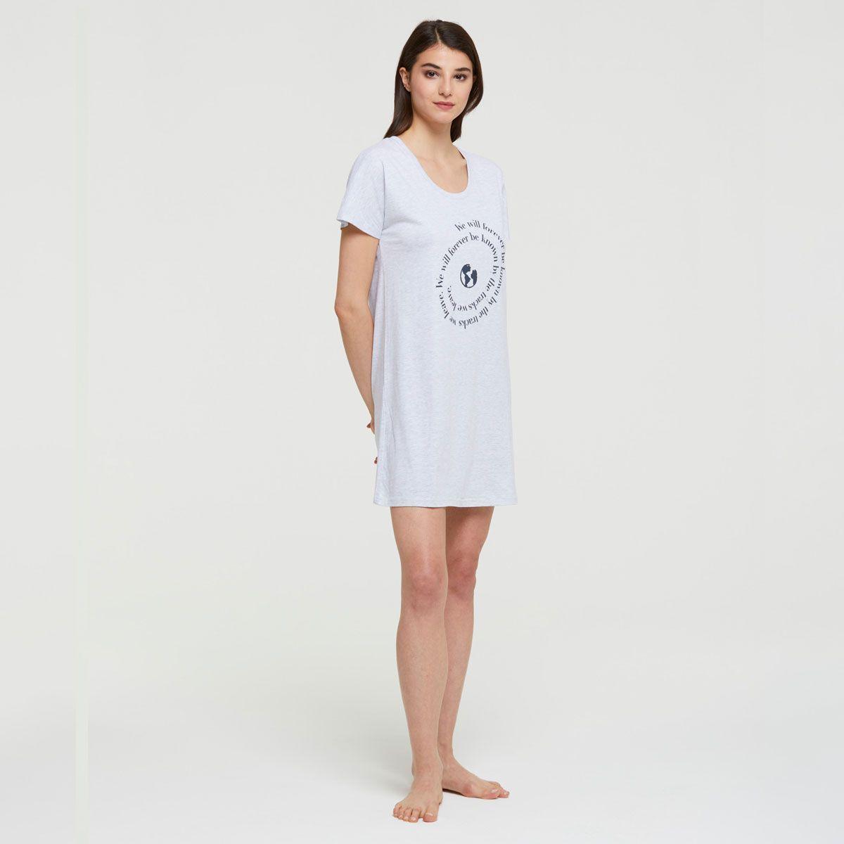 Pijama Camisola Giulia Gris Pompea-1