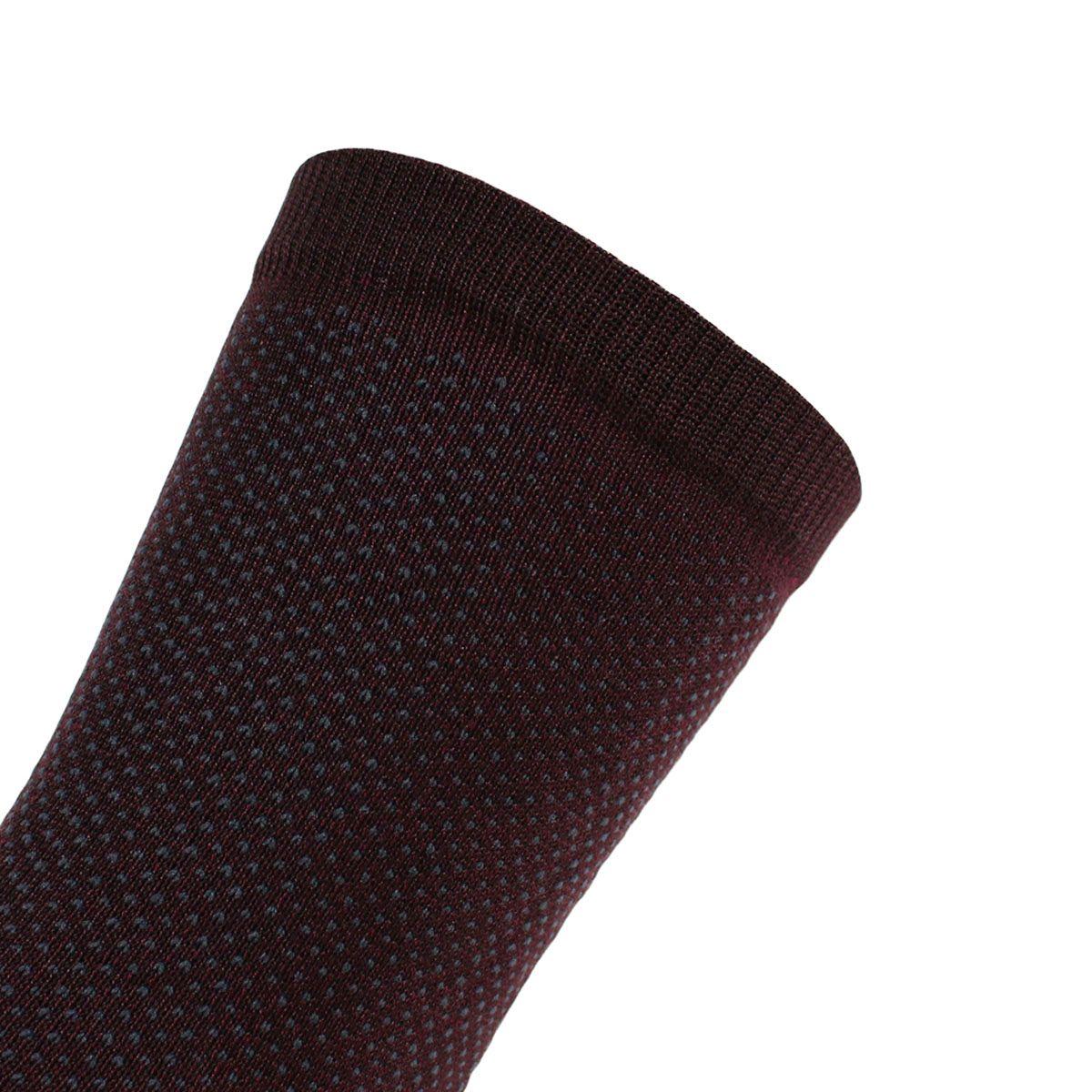 2 Pares Calcetín Hilo Diseño Largo 2/4 Burdeos-3