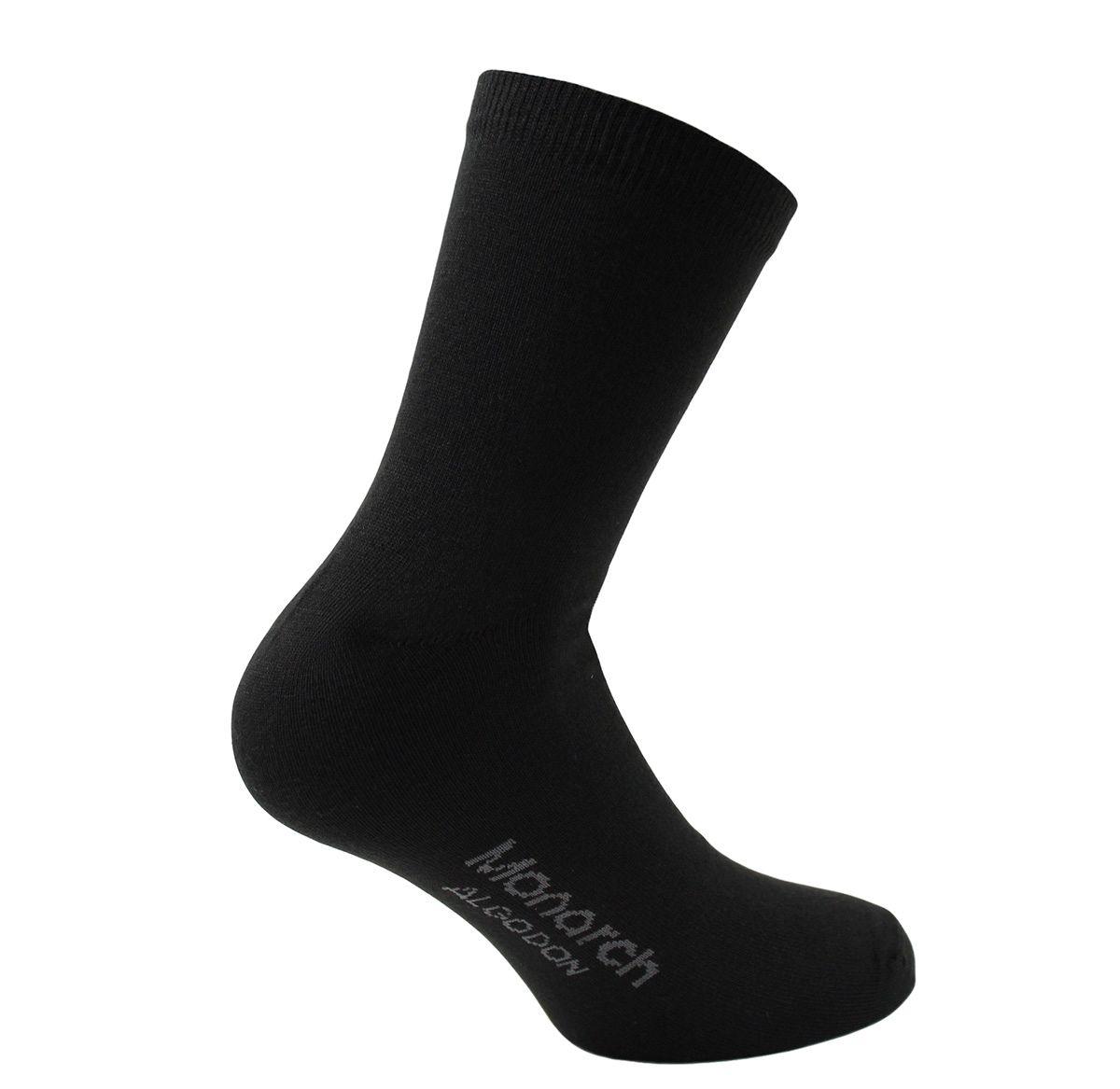 3 Pares Calcetín Algodón Liso Largo 2/4 Negro-1