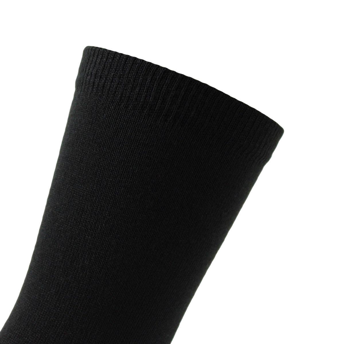 3 Pares Calcetín Algodón Liso Largo 2/4 Negro-2