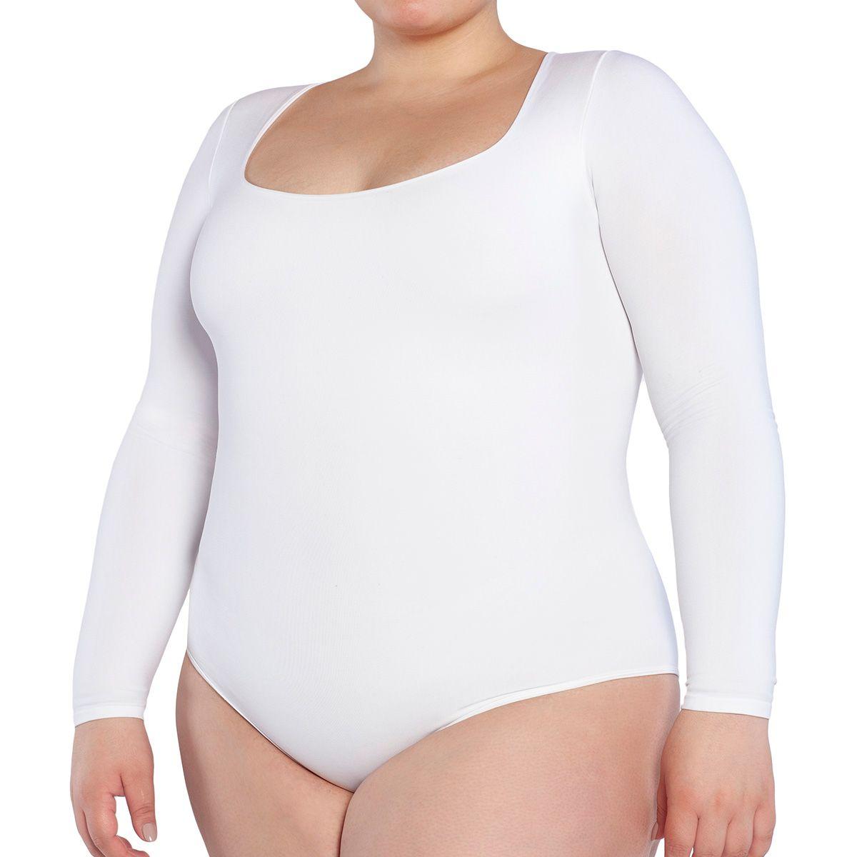 Body Manga Larga Escote Cuadrado Blanco-2