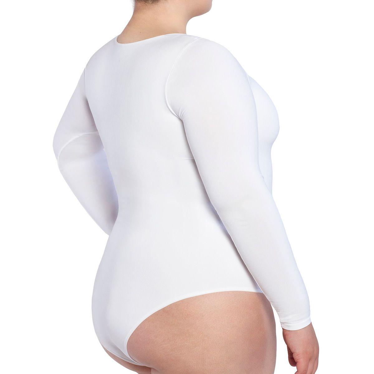 Body Manga Larga Escote Cuadrado Blanco-3