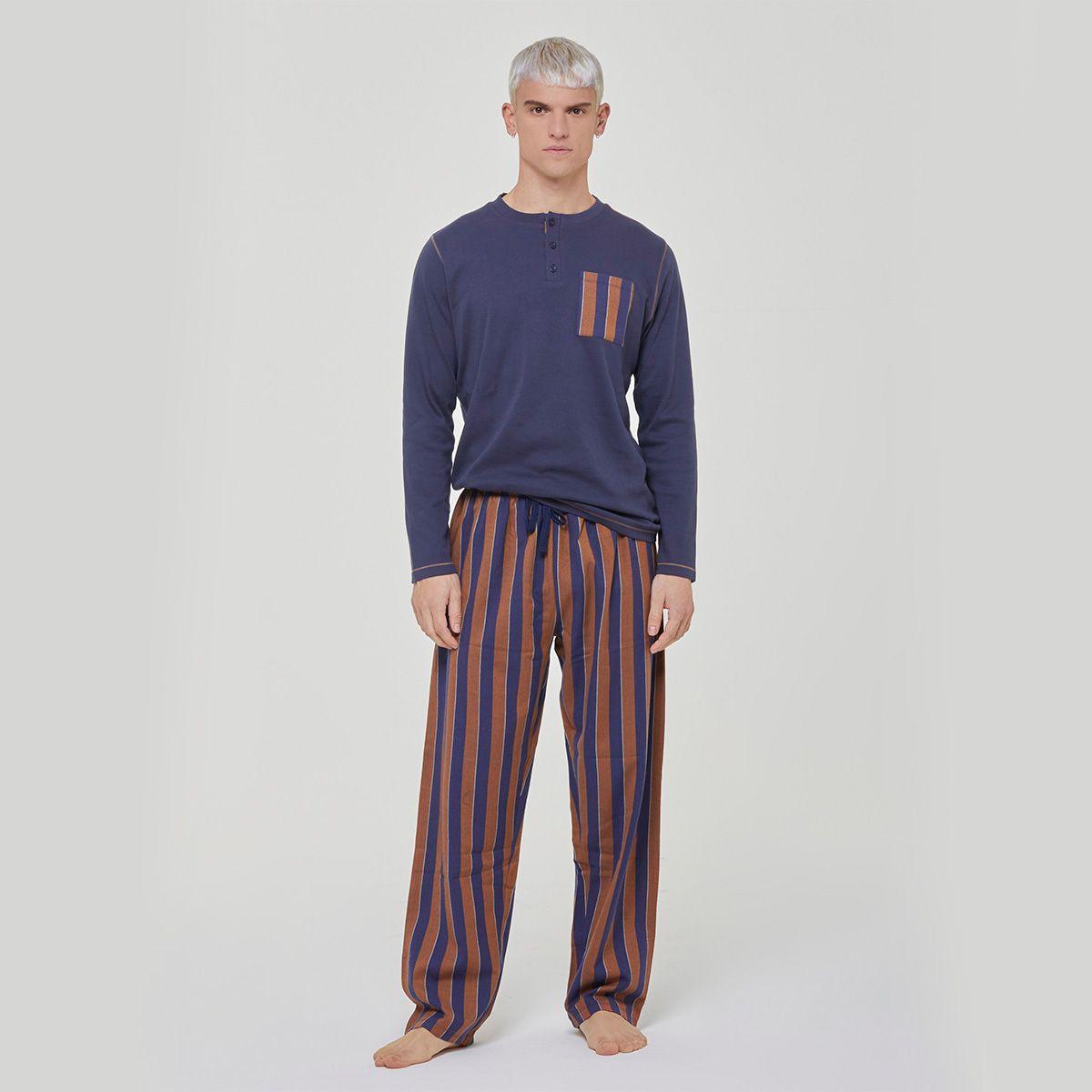 Pijama Franela Algodon Zenzero Azul Pompea-0
