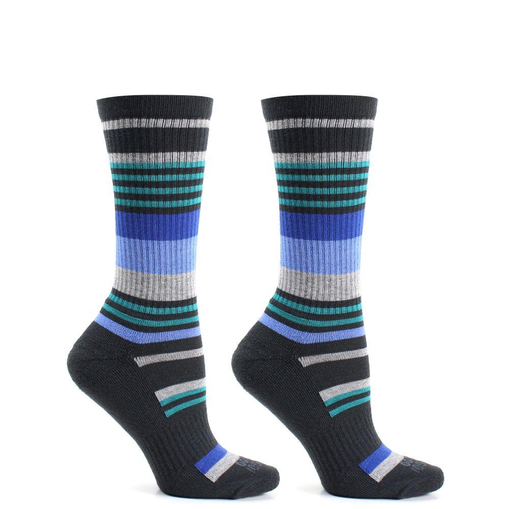 2 Pares Calcetin Bamboo + Coolmax Rayado Largo 3/4 marengo-0