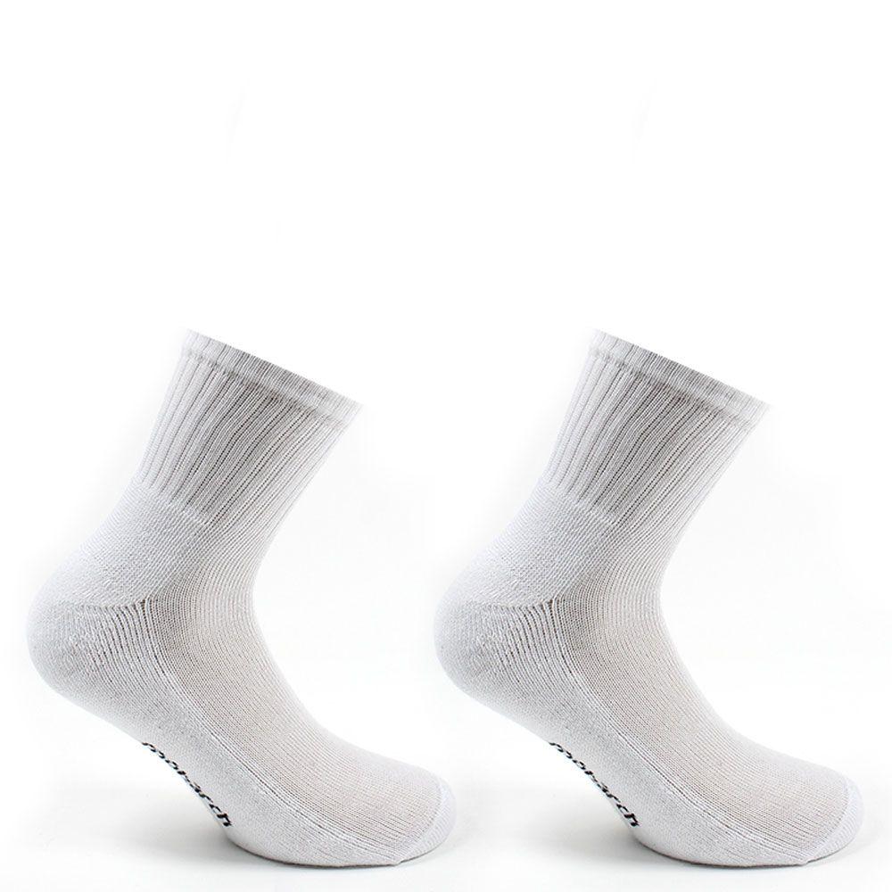 2 Pares Calcetines Algodón Deportivo Liso Blanco-0
