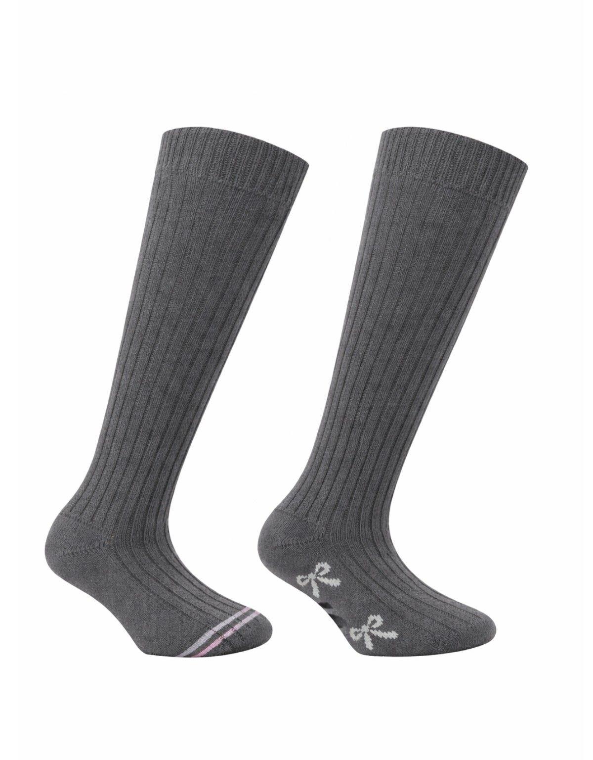 BIPACK CALCETA ALGODÓN DISEÑO ESCOLAR GRIS-2