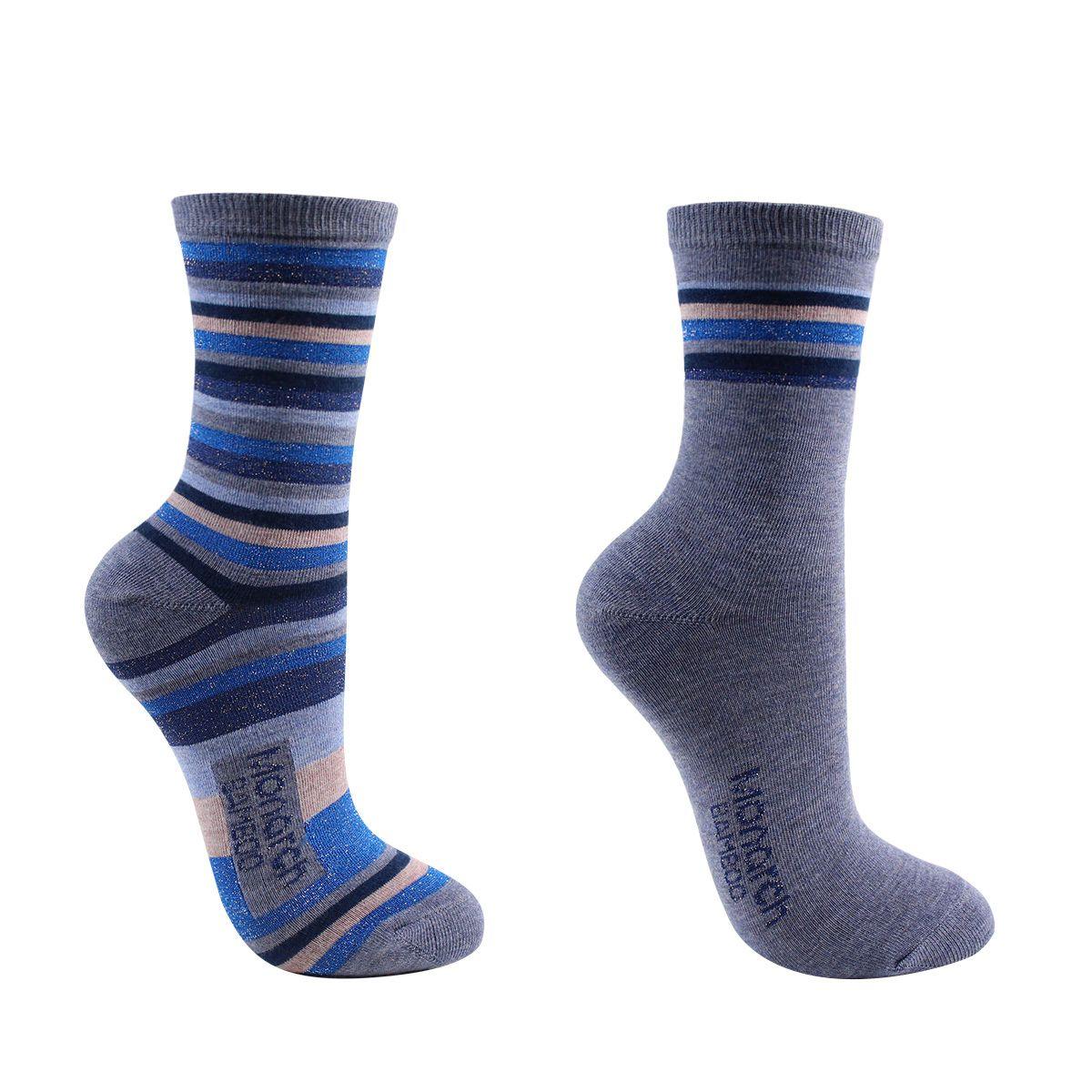 2 Pares Calcetín Bamboo Lurex Largo 3/4 Bagues-0