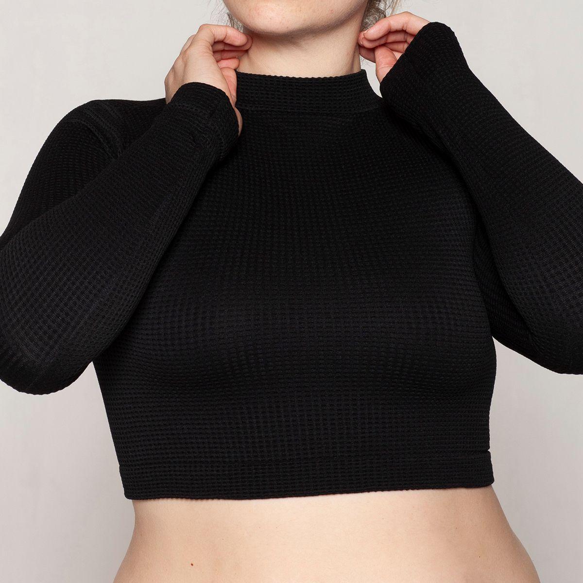 Crop Manga Larga Beatle Negro Lasst-3