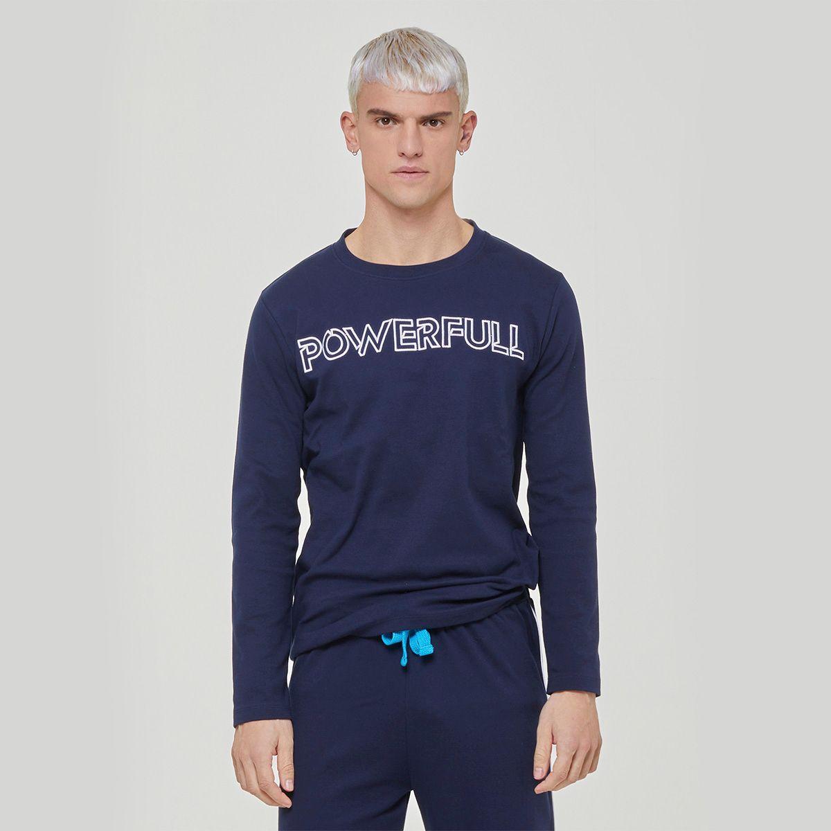 Pijama Algodon Yucca Azul Pompea-4