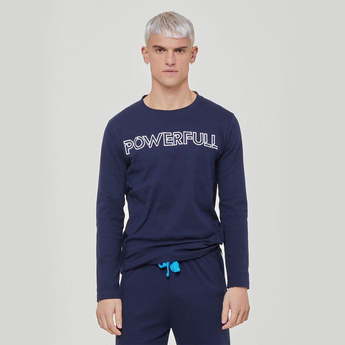 Pijama Algodon Yucca Azul Pompea-4