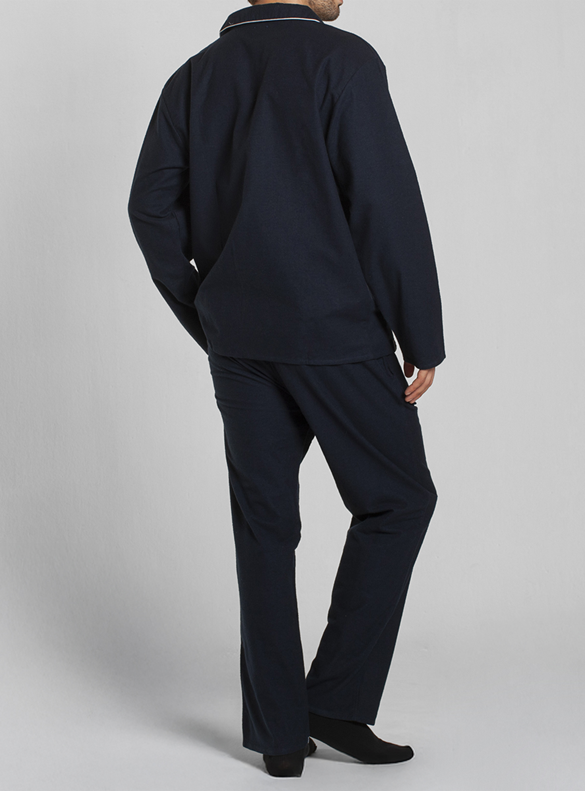 Pijama Franela Manga Larga Pantalón Liso Hombre Monarch-2