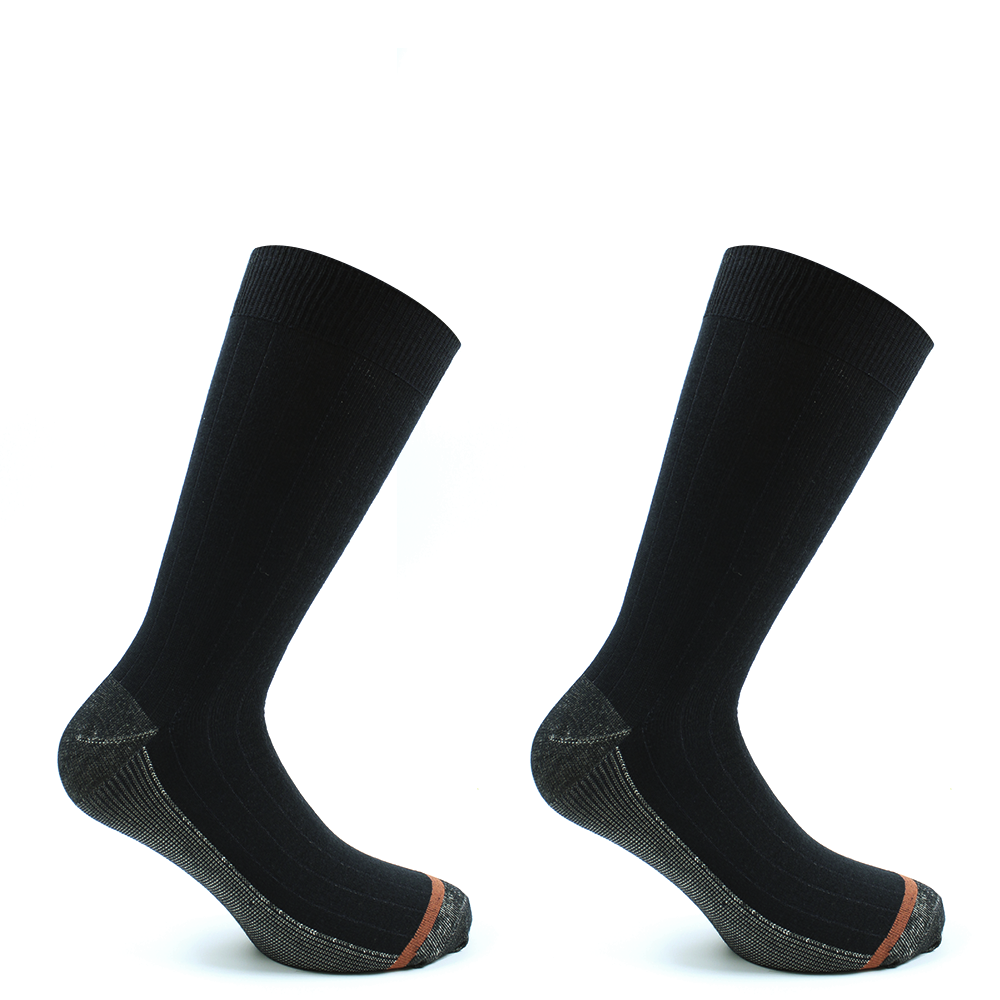 2 Pares Cobre Largo Americano Liso Negro-0