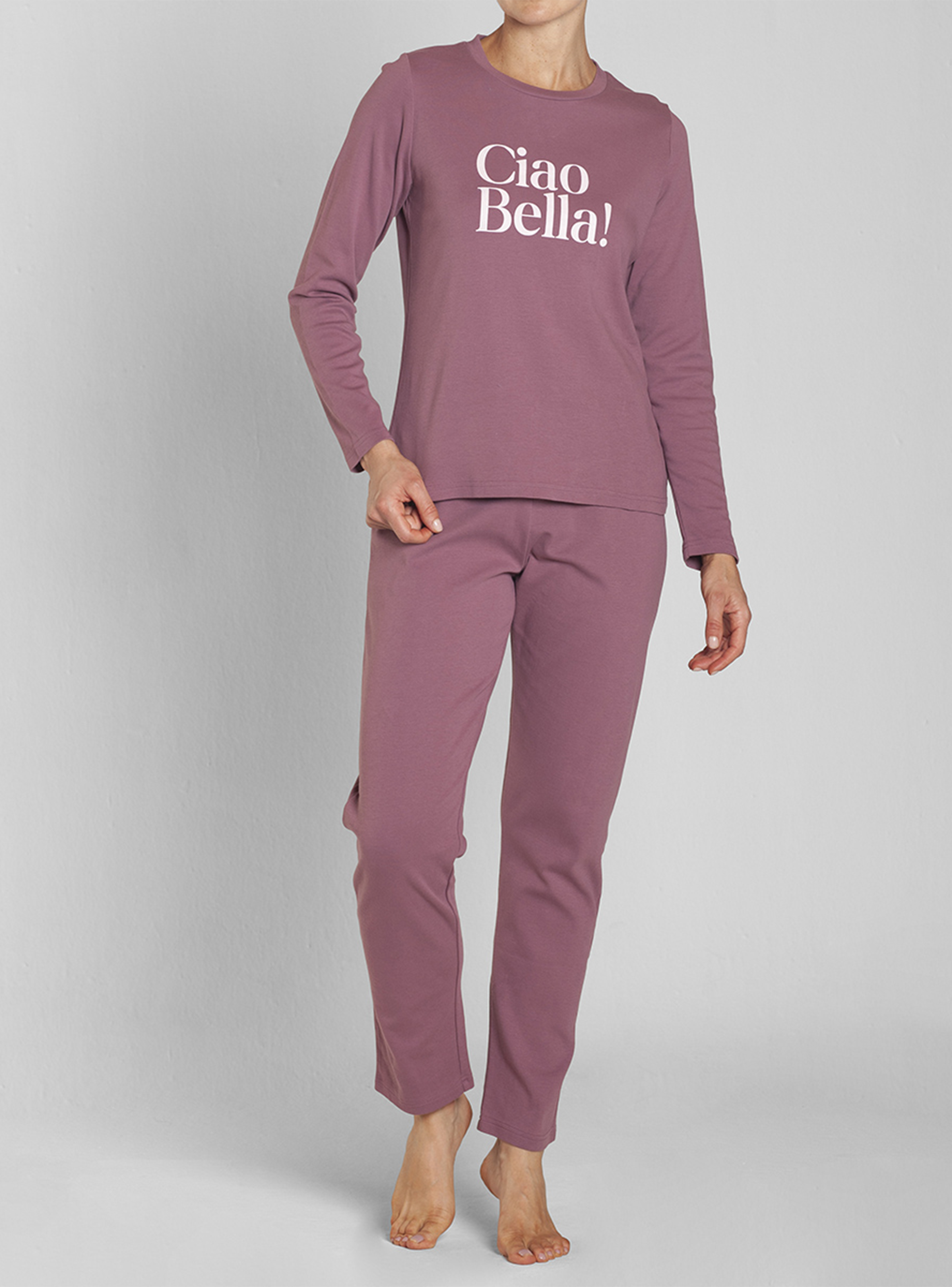 Pijama Algodón Estampado Pantalón Liso Mujer Monarch-1