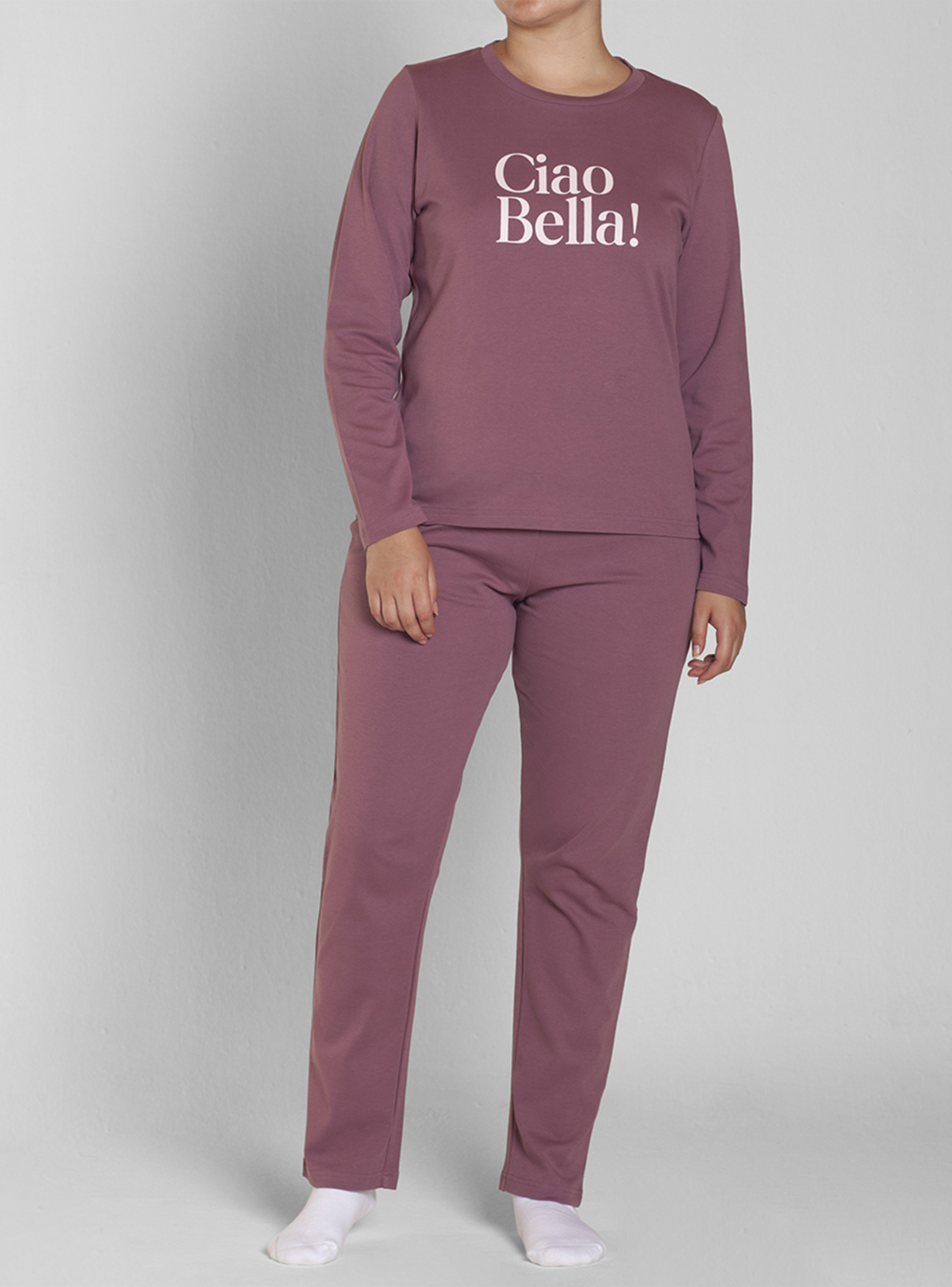 Pijama Algodón Estampado Pantalón Liso Mujer Monarch-3