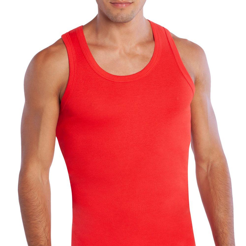 Camiseta Musculosa Hombre Algodón Rojo-0