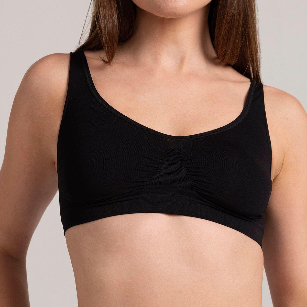 Pack Sostén Basic Ancho Seamless Negro Monarch-2