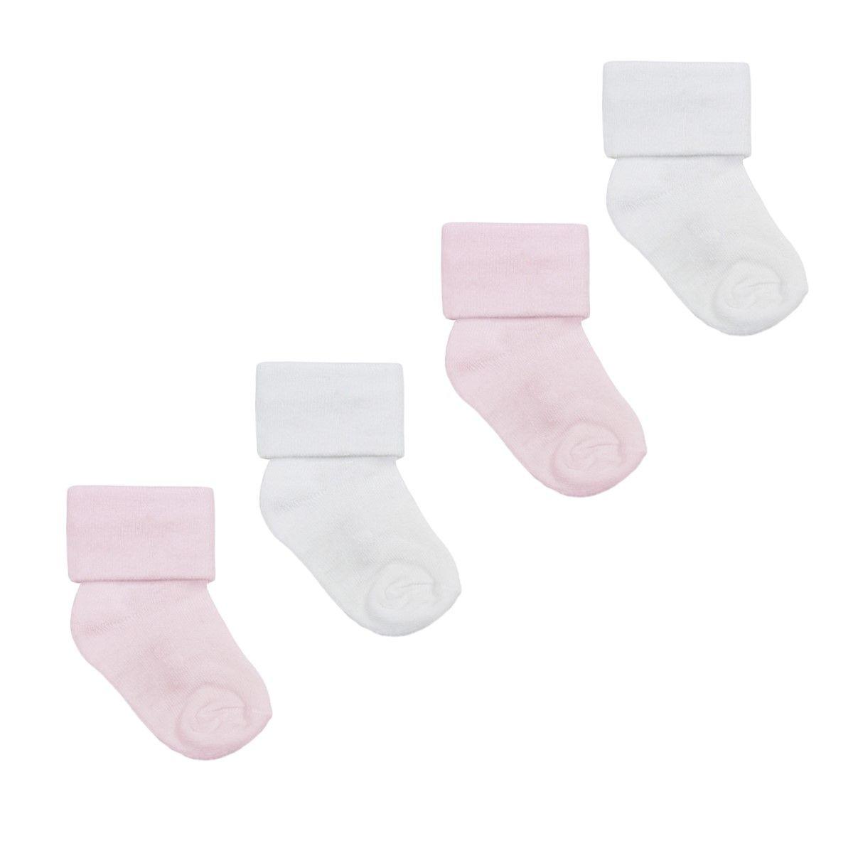 4 Pares Calcetines Bamboo Con Vuelta Rosado-0