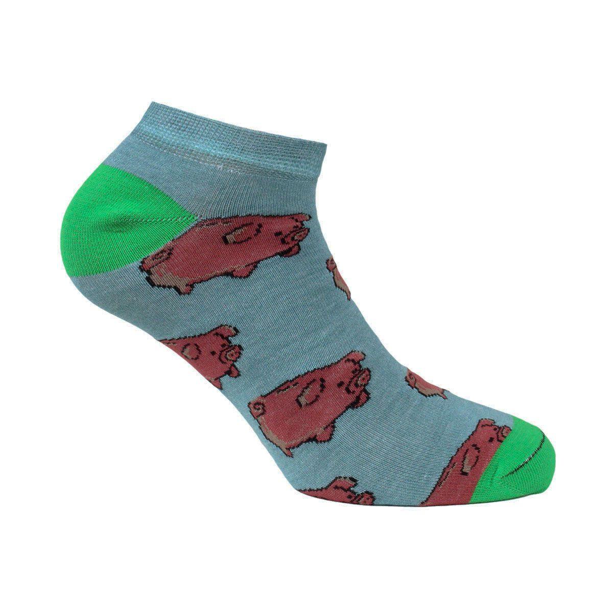 Calcetin Bamboo Diseño Cerditos Petroleo-0