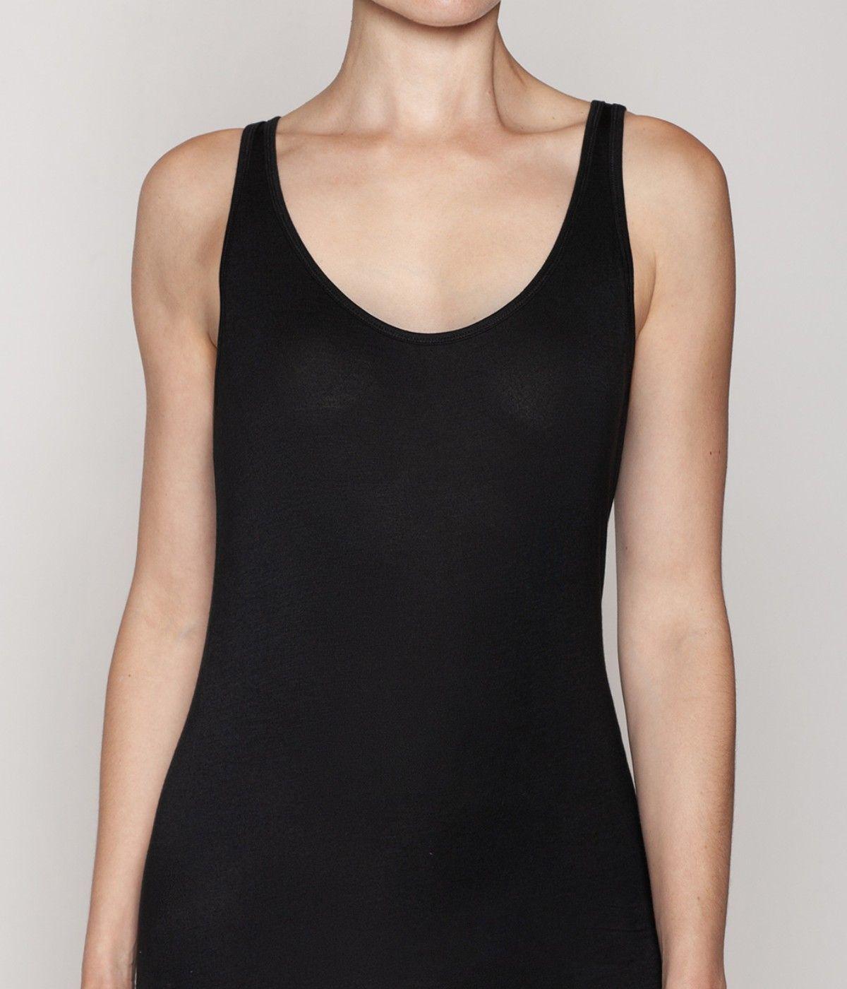 Camiseta Mujer Regata Bamboo Negro-1