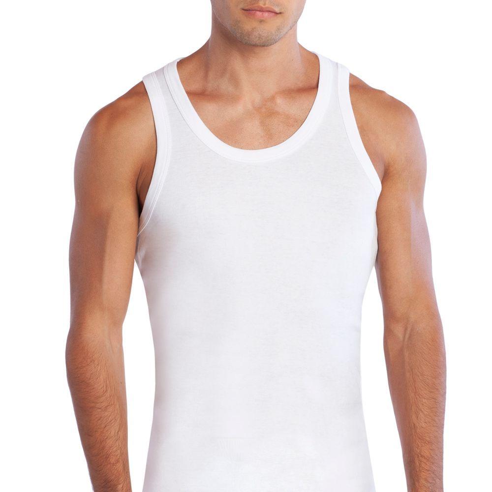 Camiseta Algodón Musculosa Blanco-0